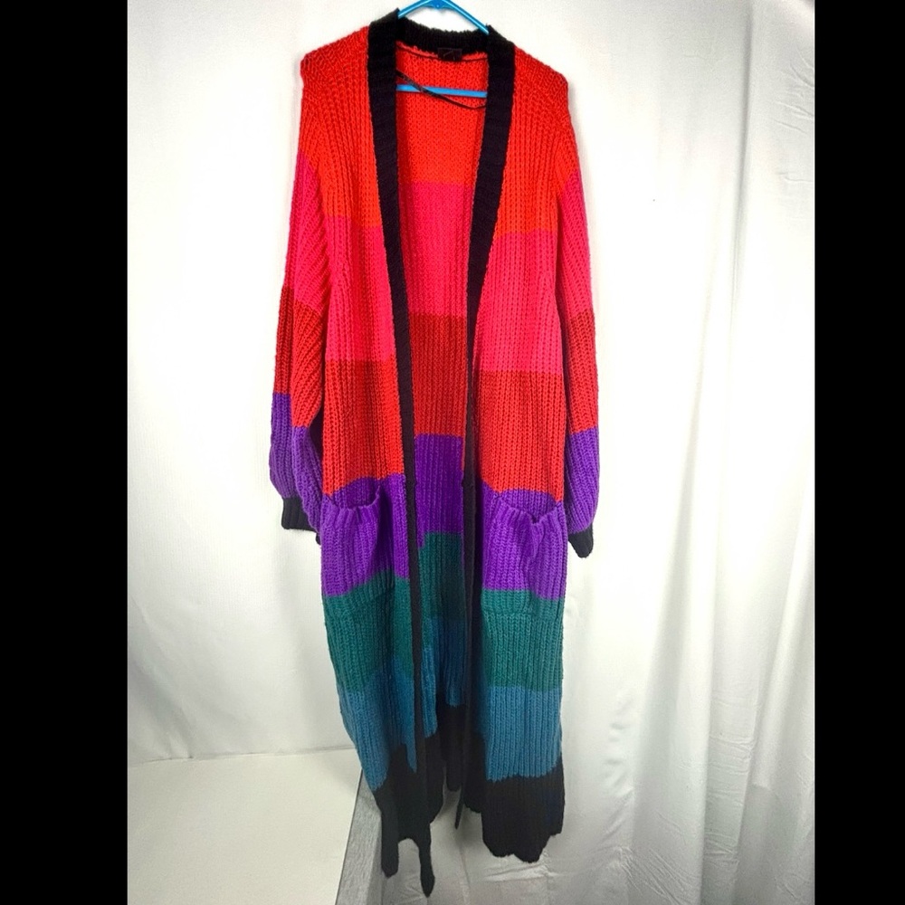 Torrid 5x Long Color Block Knit Cardigan